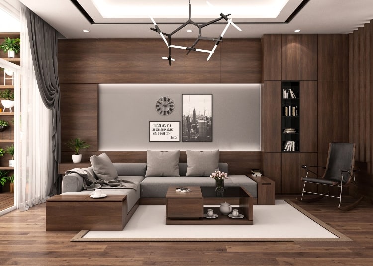 Thi công nội thất gỗ tự nhiên cho căn hộ